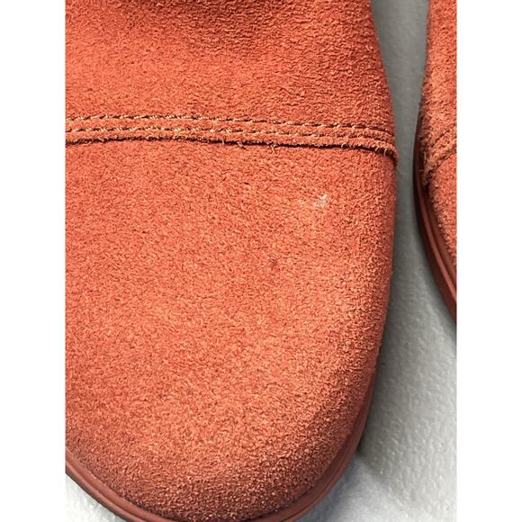 Sorel Joan of Arctic Suede Leather Chelsea Boots Womens 8 Orange Wedge Pull On - Picture 7 of 10